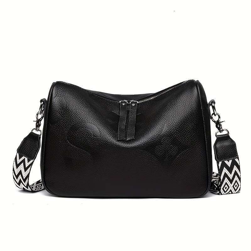 designer bag Luxury bag Genuine Leather High-End Feel Top Layer Cowhide Single Large Capacity Women's Versatile Bag Wide Shoulder Strap Crossbody