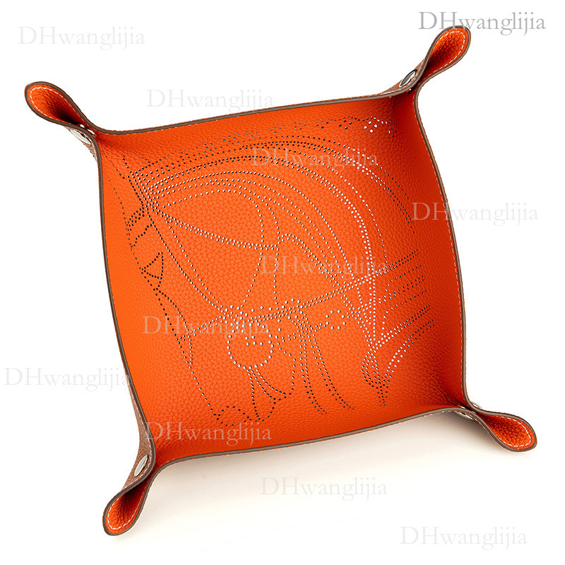 DH Luggage Accessories Live Horse Head Hollow Color Block Light Luxury Necklace Bracelet Jewelry Key Leather Storage Tray