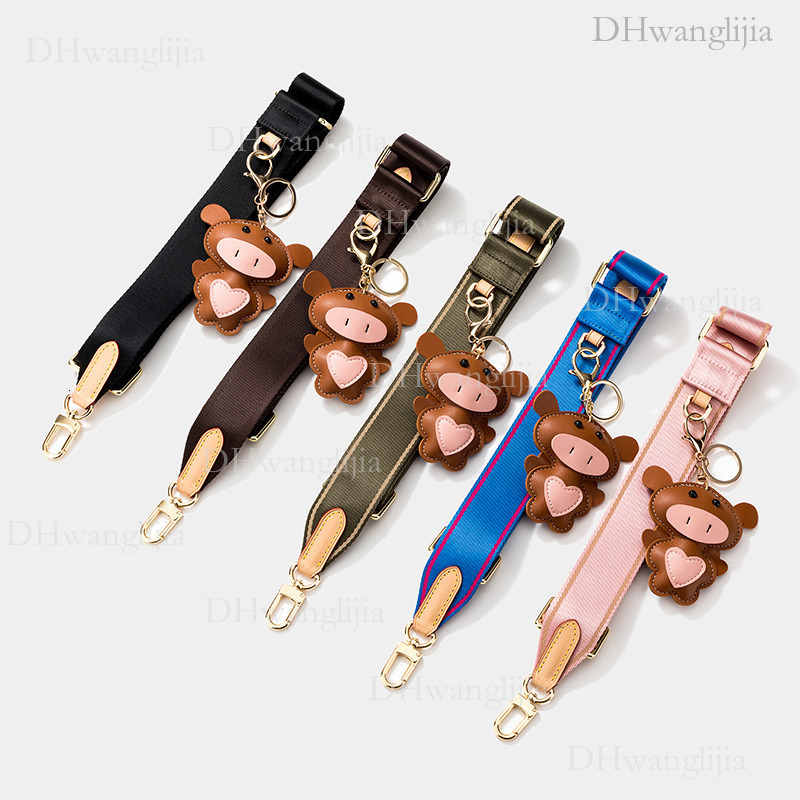 DH Luggage Accessories Suitable for Single Crossbody Wide Shoulder Nylon Webbing Length Decorative Bag Strap Cartoon Pendant