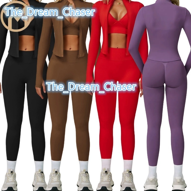 Yimo New Women Gather Hip Lift Yoga Flare Bodysuit Lady Full Zipper High Waist Gym Top Female Bound Feet Slim Sports Suit