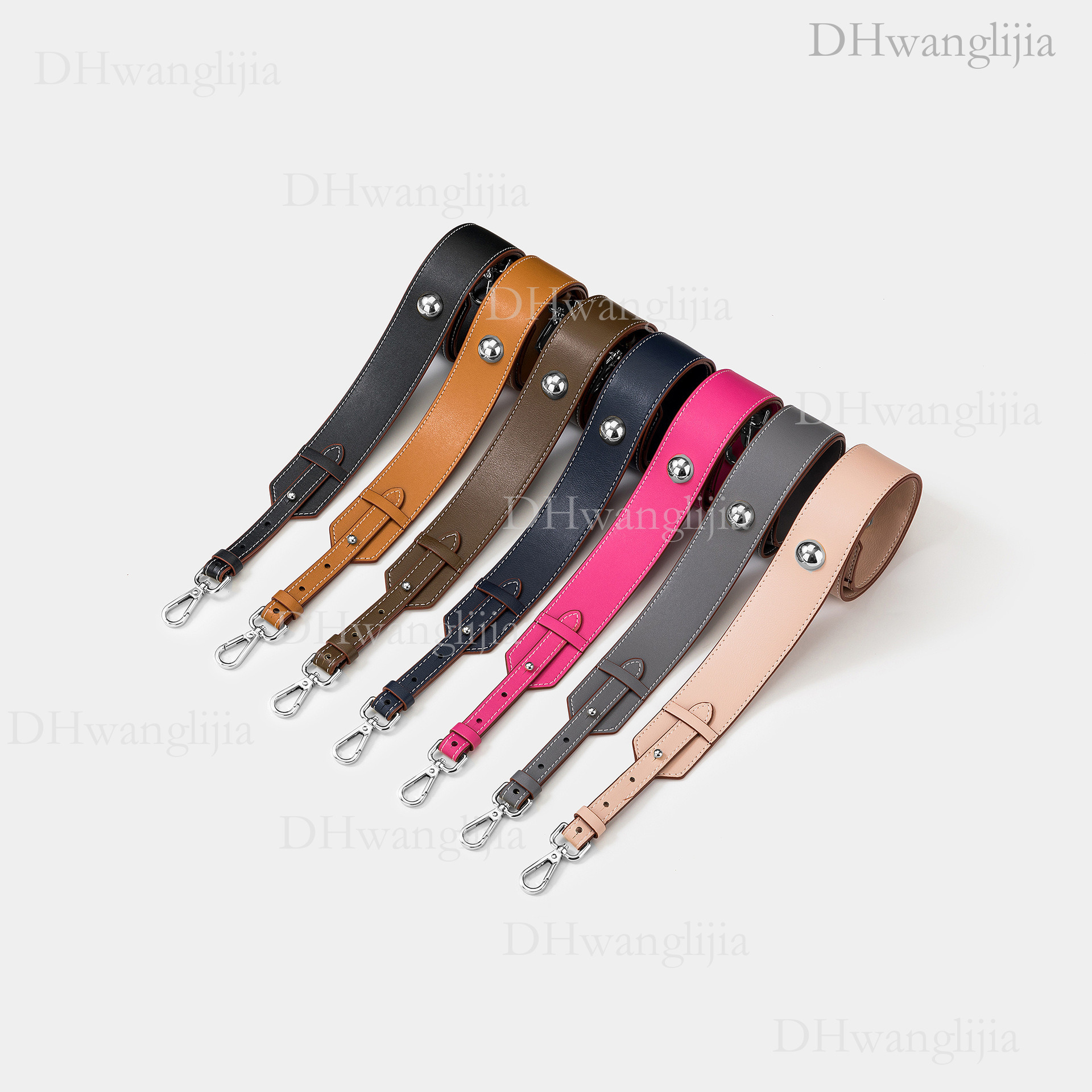 DH Luggage Accessories Solid Color Universal Women's Single Crossbody Bag with Round Bead Decoration Wide Shoulder Strap