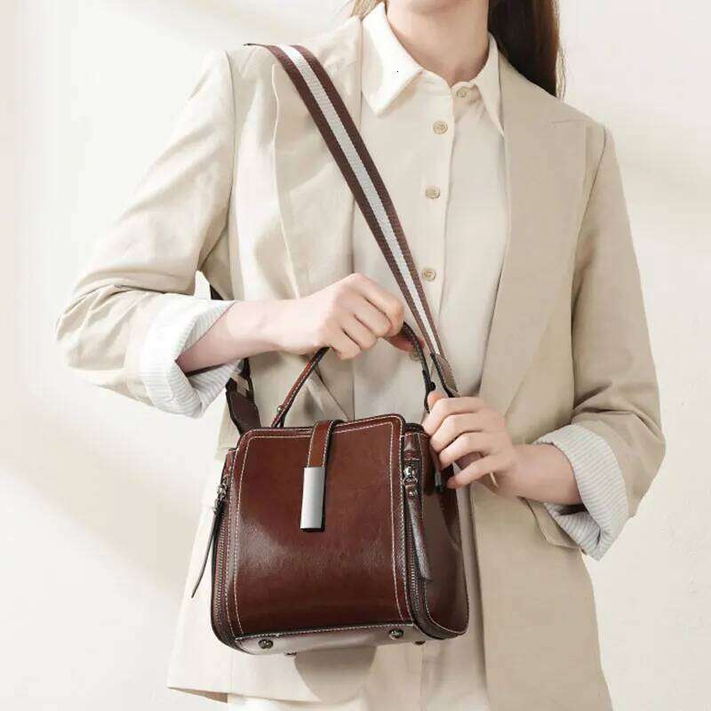 Genuine Leather Women's Shoulder Bag Vintage Designer Women Handbags Fashion Cowhide High Quality Crossbody Bags 3032