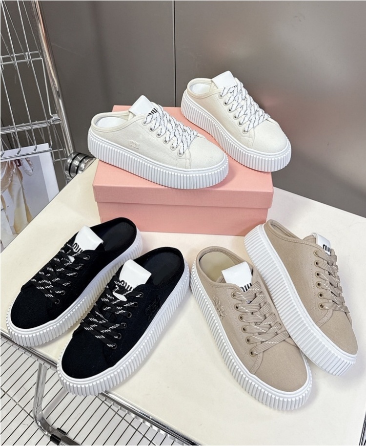 2025 Designer Fashion Canvas Loafers: Autumn Sneakers,Casual Shoes, Mary Jane Style,Women Platform Sneakers Durable Rubber Outsole - Lightweight for Daily Use mi03