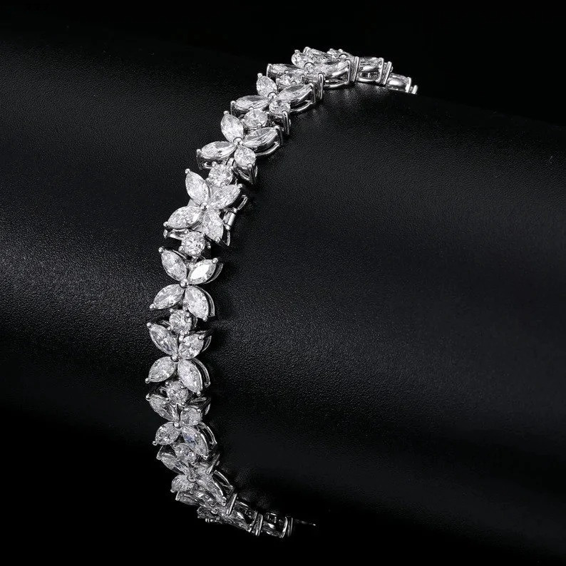 925 Sterling Silver Moissanite Bracelet Butterfly Tennis Bracelet Moissanite Diamond Bracelet For Men Woman