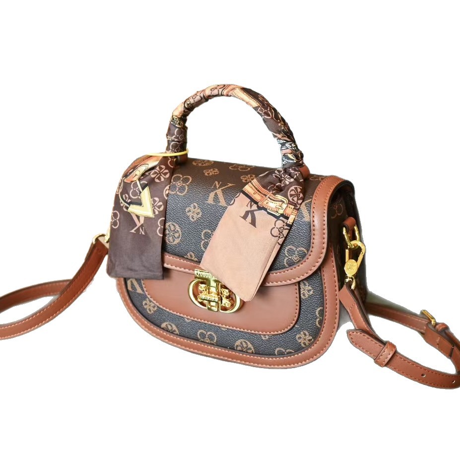 Designer Arbor 2025 niche bag women's new fashion trendy versatile old flower handbag shoulder messenger bag