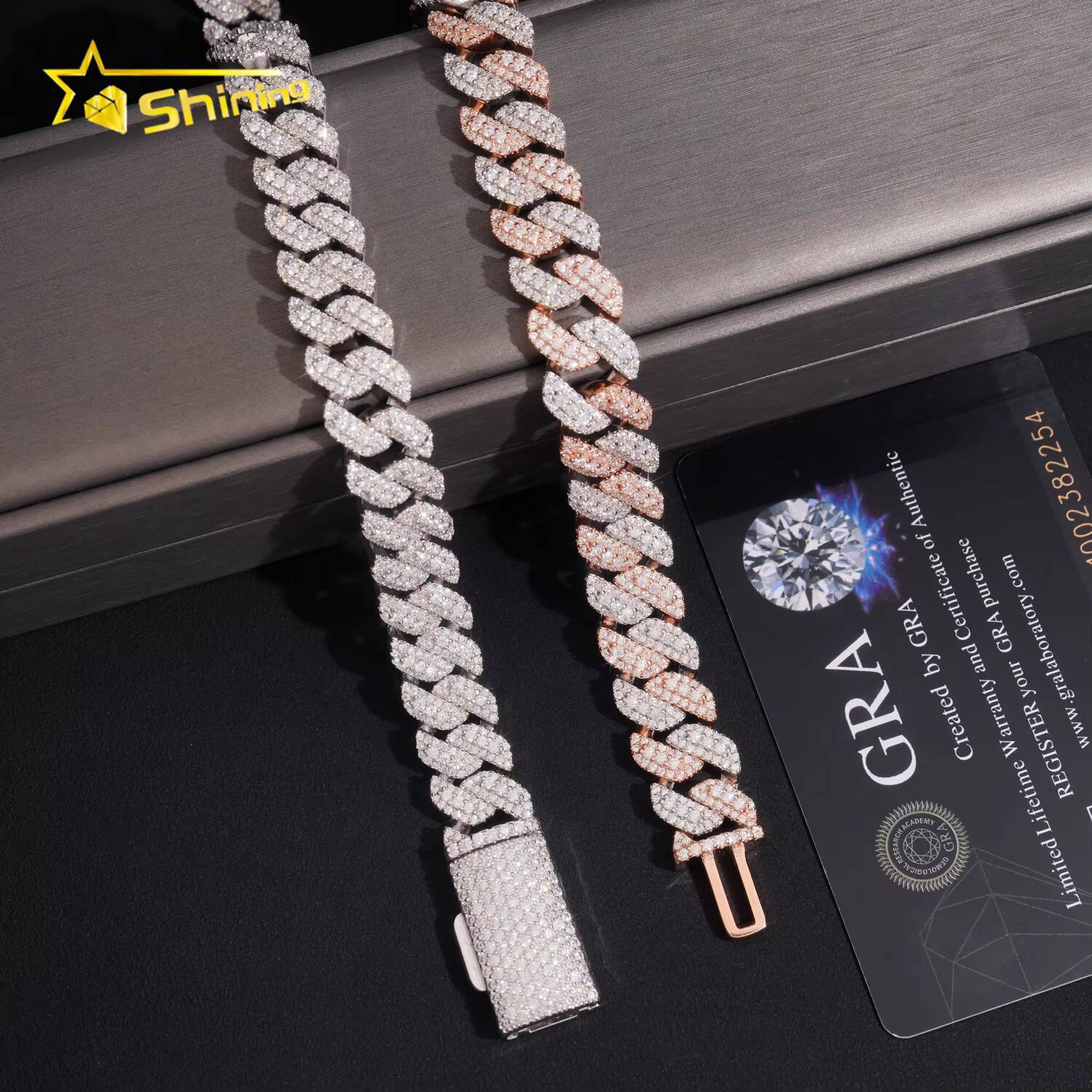 Hip Hop Hot Selling Men Moissanite Bracelets 925 Sterling Silver 13MM Width Iced Out Moissanite Cuban Bracelet
