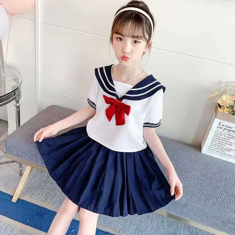 Girls New AllMatch Pleated ChildrenS Summer Skirt With Inner Safety Pants JK Academic style Student Japanese Kogyaru Uniform L2509268ZCV