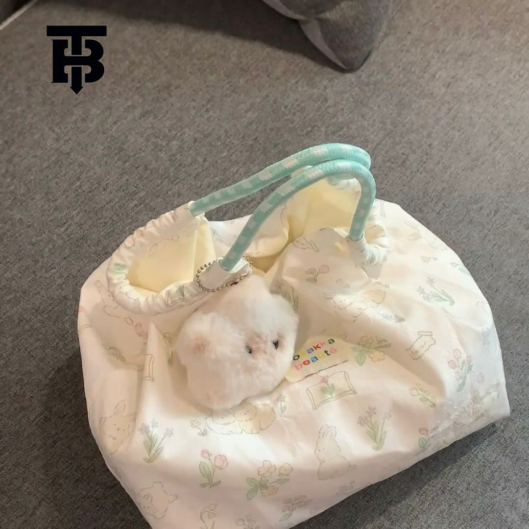 TB BHULAMTE Designer Bag Printed New Large Capacity Commuter Bag Cartoon Rabbit Handbag Korean Style Luxury Bag Shoulder Bag For Female Students Cute 