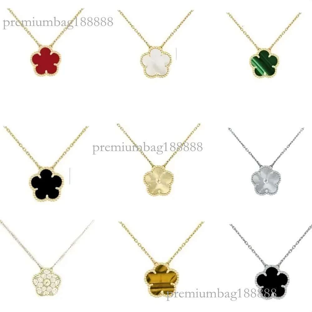 Classic Clover Charm Jewelry Pendant Necklaces Agate Shell Mother-Of-Pearl For Women Chain Wedding Mother' Day Jewlery Gift Gold Necklace B5a