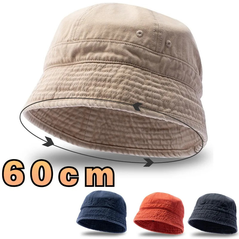 Japanese Shortbrimmed Bucket Hats Women Summer Big Size 60cm Sun Hat Men Sunscreen Bob Cap Korean Versatile Fisherman Caps 250919