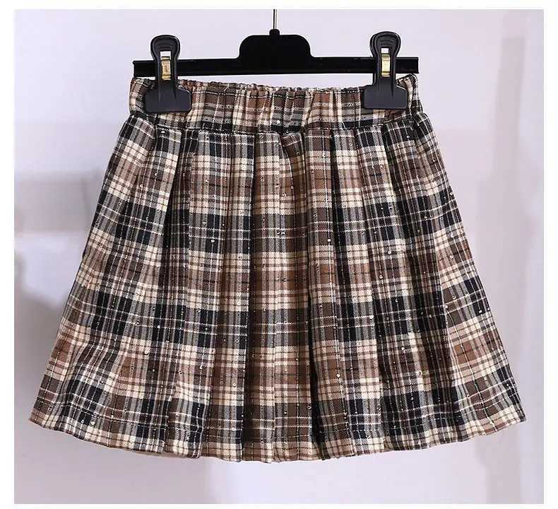 Girl Clothes Sets New Spring Autumn Children Girl Sweatshirt Tops and Plaid Skirt 2pcs Clothes Suit Teen Girl Uniform Suit 315y L2509267WQY