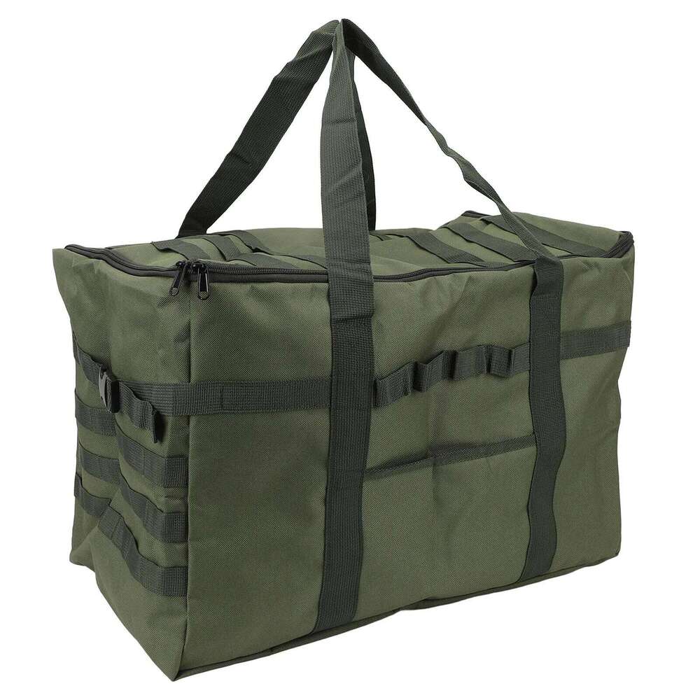 53L Storage Carrying Bag Large Capacity Thickened Oxford Fabric Waterproof PVC Inner Camping Cooking Utensils Organizer
