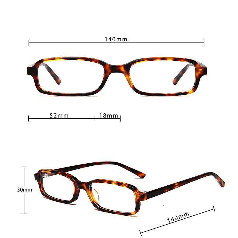 Korean Style Fashion Unisex Rectangular High Prescription Artistic Small Frame Acetate Optical Glasses