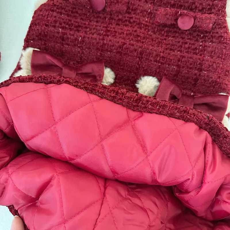 Girls Xiaoxiangfeng cotton set winter 2025 new baby foreign style thickened jacket vest skirt twopiece set L2509264WFW