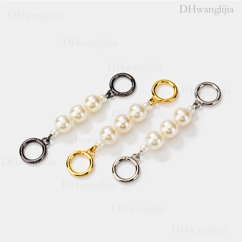 DH Luggage Accessories New Style Wind Hanging Decoration Single Shoulder Crossbody Personality Round Buckle Pearl Extension Trendy Chain Bag Strap
