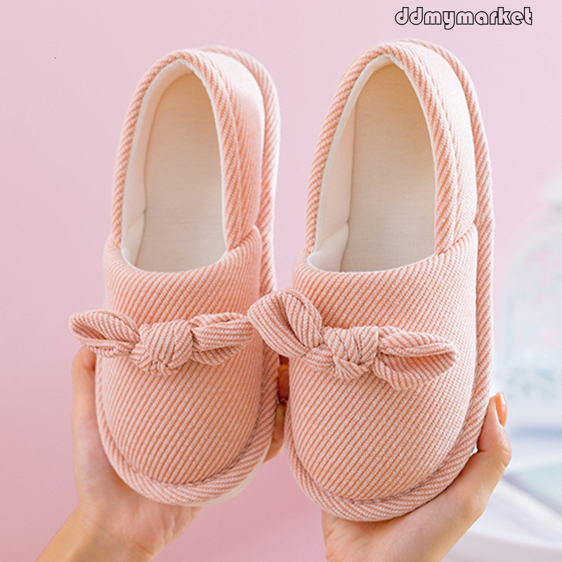 2021 Four Seasons All-Cotton Knitted Maternity Slippers for Postpartum Women with Heel Cover ddmymarket