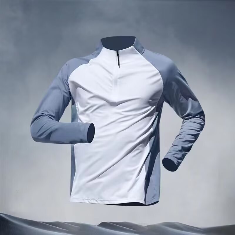 Men's Sports Thin Breathable Autumn Winter Running Training Long Sleeve Top Outdoor Hiking Quick-Dry T-Shirt Loose Fit Sports