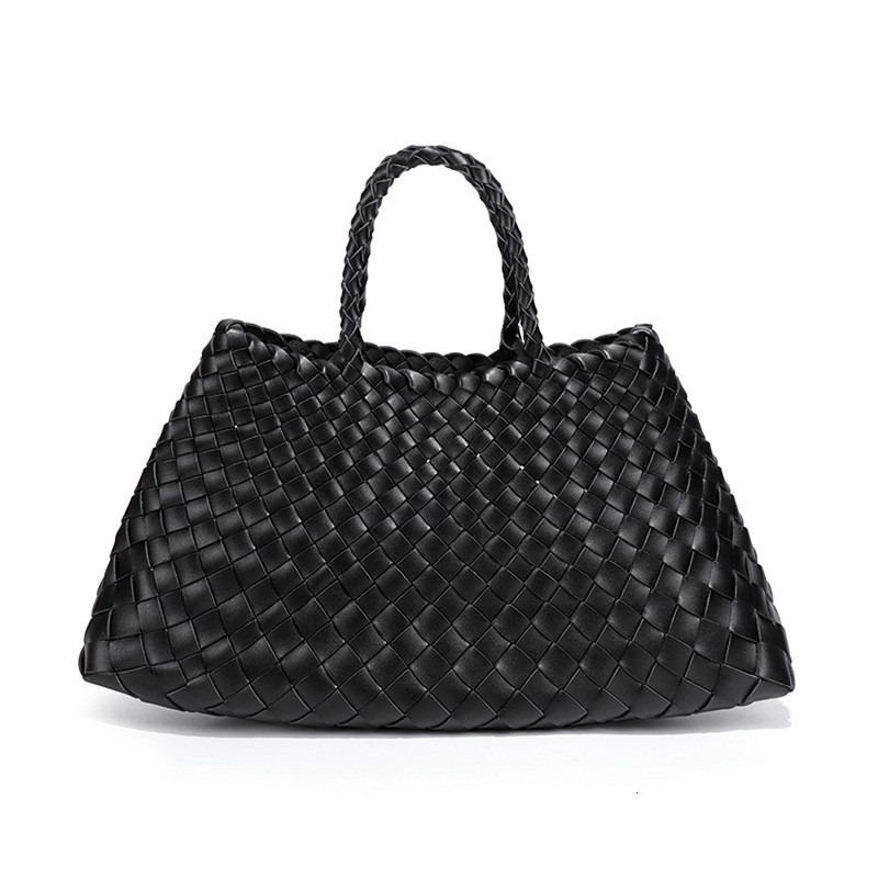 Sasa Style French Basket Handwoven Artistic Versatile High-end Handbag Soft Leather Women's Bag