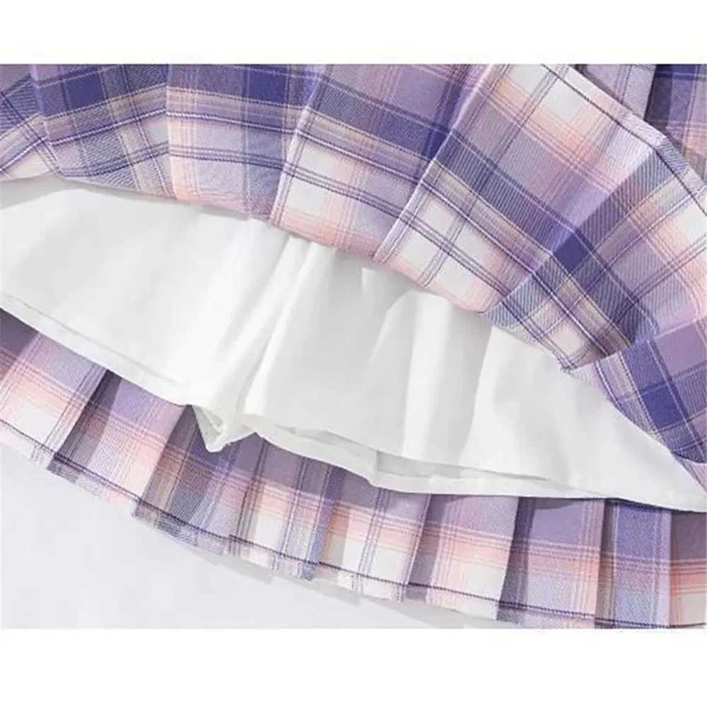 Lolocee Summer Girls 2 Piece SetShort Sleeve Fresh Drink Bunny Print Top Pink Plaid Skirt OutfitTrendy Childrens Fashion L2509262KBT