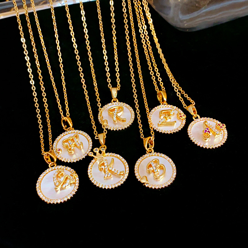 Gold - Toned Chain Necklace With Mother - Of - Pearl, Crystal Accents And Artistic Pendant Delicate Daily & Elegant Jewelry Gift For Her High - Qualit