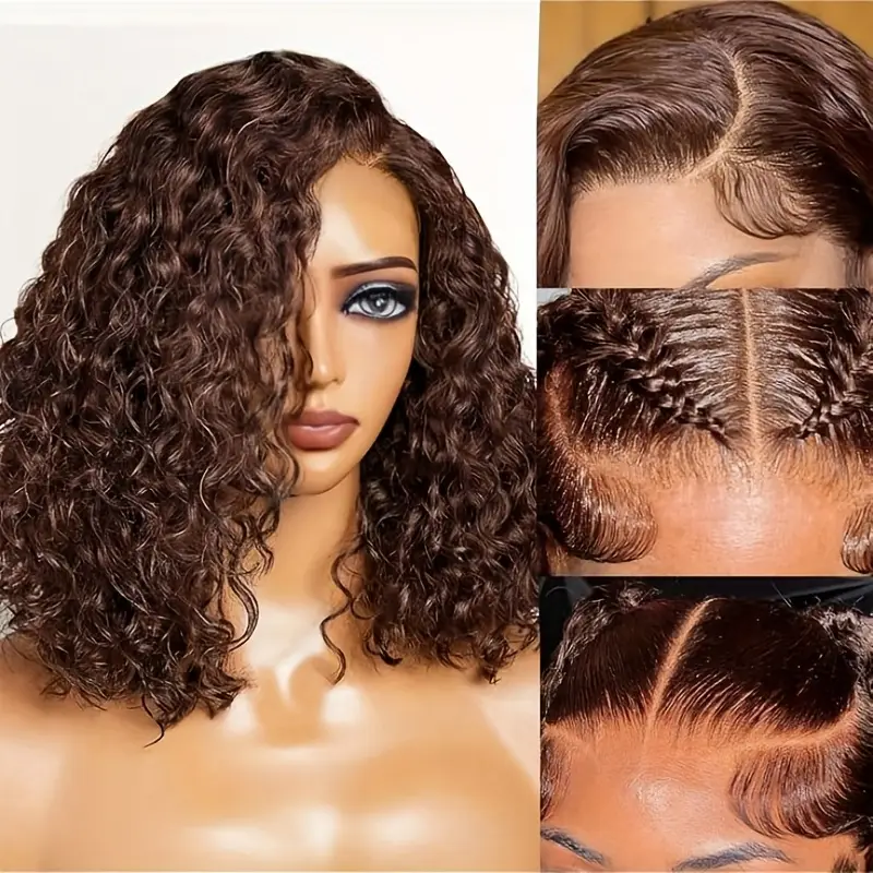 Elegant Dark Brunette Tressed Hairstyle featuring a Soft Elastic Band for Easy Application
