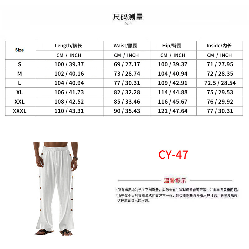 New Men's Casual Cotton Linen Pants Male Summer Large Size Breathable Solid Color Trousers Sports Fitness Streetwear European size: S-3XL