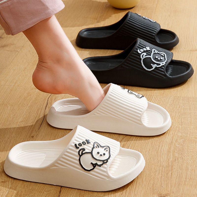 Eva Cartoon Patterned Bath Footwear Non-Slip Comfortable Household Slippers with Odor Control Cartoon Eva Bathroom Slippers Step Shit Feeling Slippers