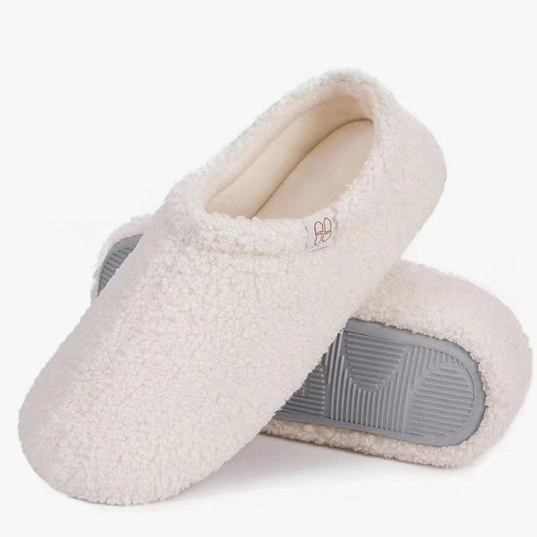 Teddy Fleece Full Coverage Heel Silent Maternity Non-Slip Home Indoor Unisex Couple Slippers ddmymarket