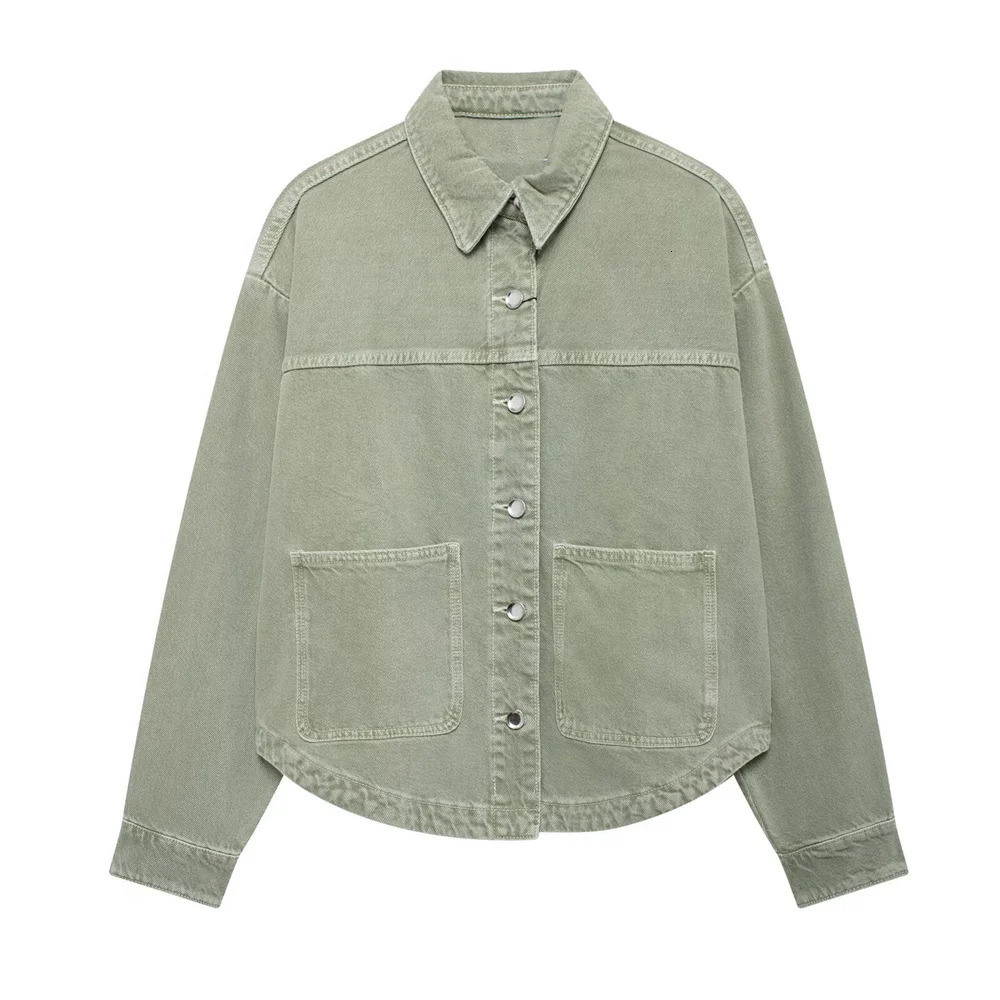 UNIZERA 2024 Autumn Product Fashion Casual Womens Versatile Buckle Patch Denim Jacket Coat 250811m