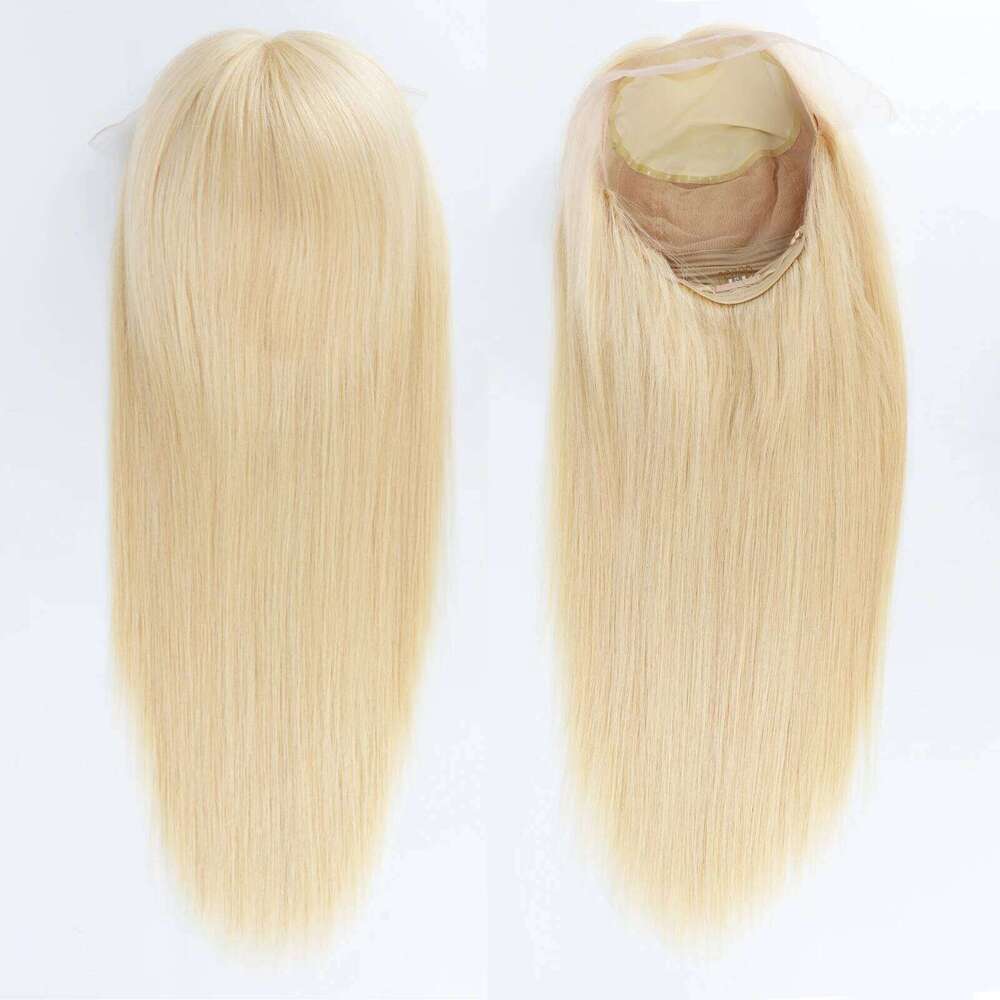 Silk Top Human Medical Wig with Lace Front #613 Real Virgin European Hair for Women PU Around Custom Made Elastic Fabric