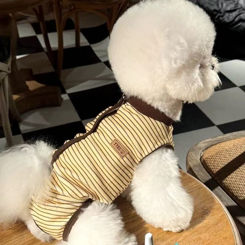 T1338 Super dirt-resistant Maillard color belly coat Teddy Bichon autumn and winter pet belly coat small dog clothes