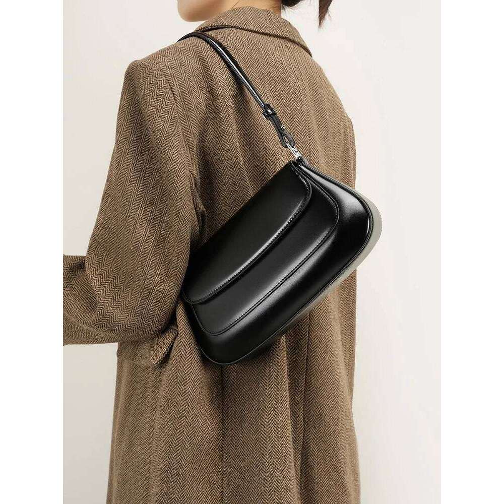 Fashion Women Crossbody Genuine Leather Daily Shoulder Ladies High Quality Underarm Saddle Bag for street shopping