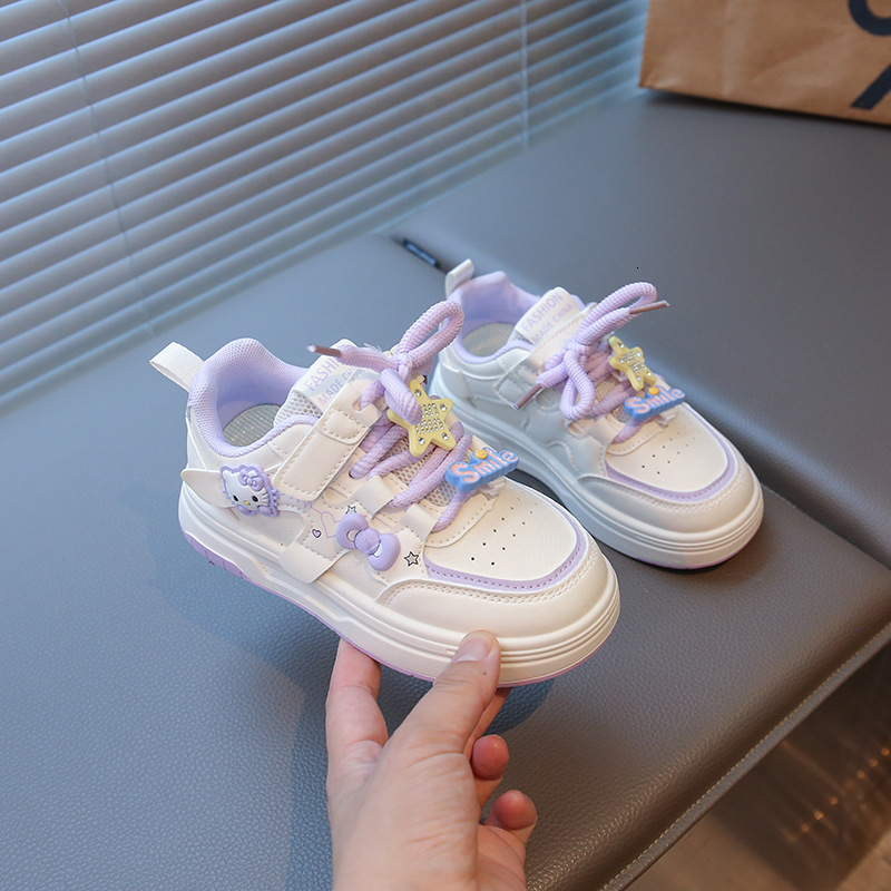 Women's sports shoes autumn new cartoon women's shoes leather breathable large children's shoes nylon buckle small children's shoe