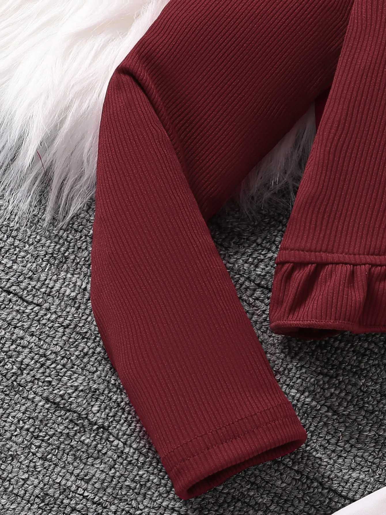 Spring Autumn Casual Cute Girl TwoPiece Set Red Vest HeartShaped Floral Skirt Fashion Outfit for Girls L250926TSKN