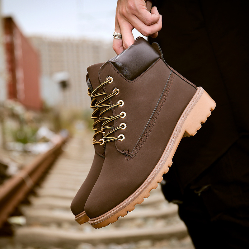 Designer boots Large Yellow Warm and anti slip Martin Work Shoes Men's Boots