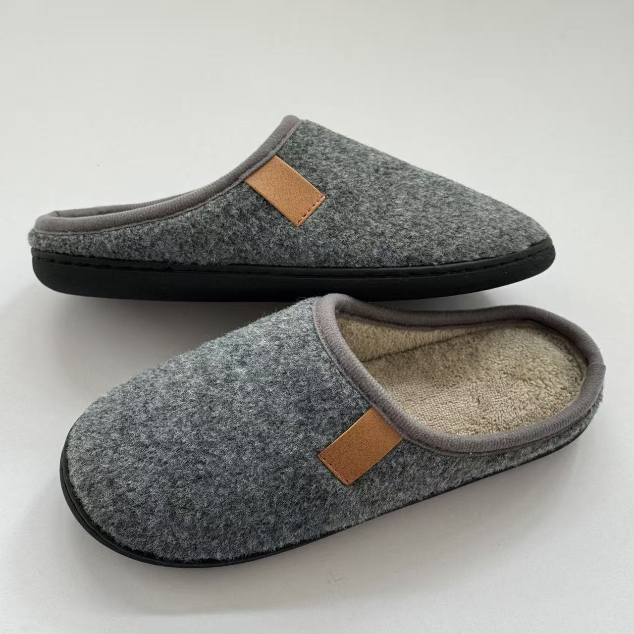 Large Size Cotton Men, Autumn and Thick Sole Indoor Home for Elderly, Non-Slip Plush Lined Winter Slippers ddmymarket