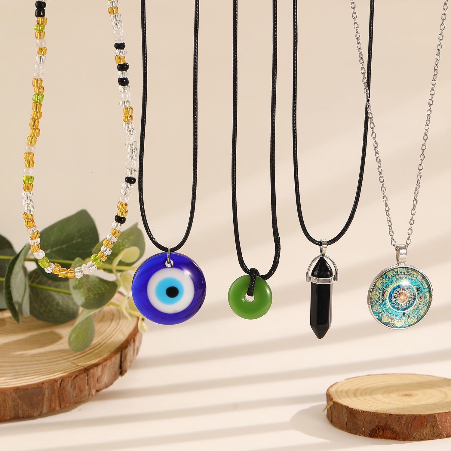 Devil Blue Eyes Jewelry Women's Beaded New Chinese Ethnic Style Necklace