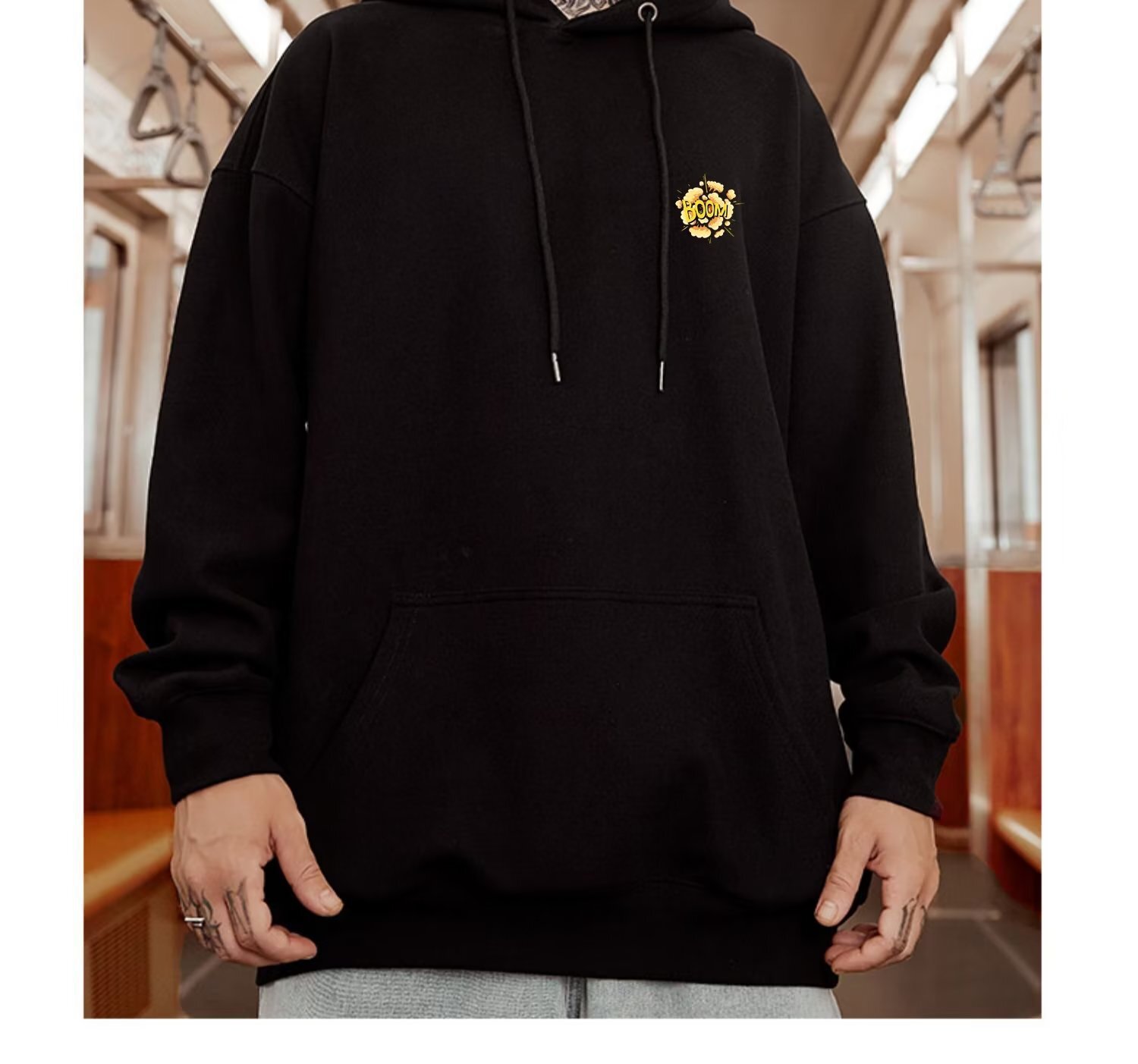 Designer Clothing Luxury Hoodie Autumn Winter Men's American Hip Hop Loose Fit Plus Size Hoodie Men's Fleece Funny Cartoon Print Casual Swea