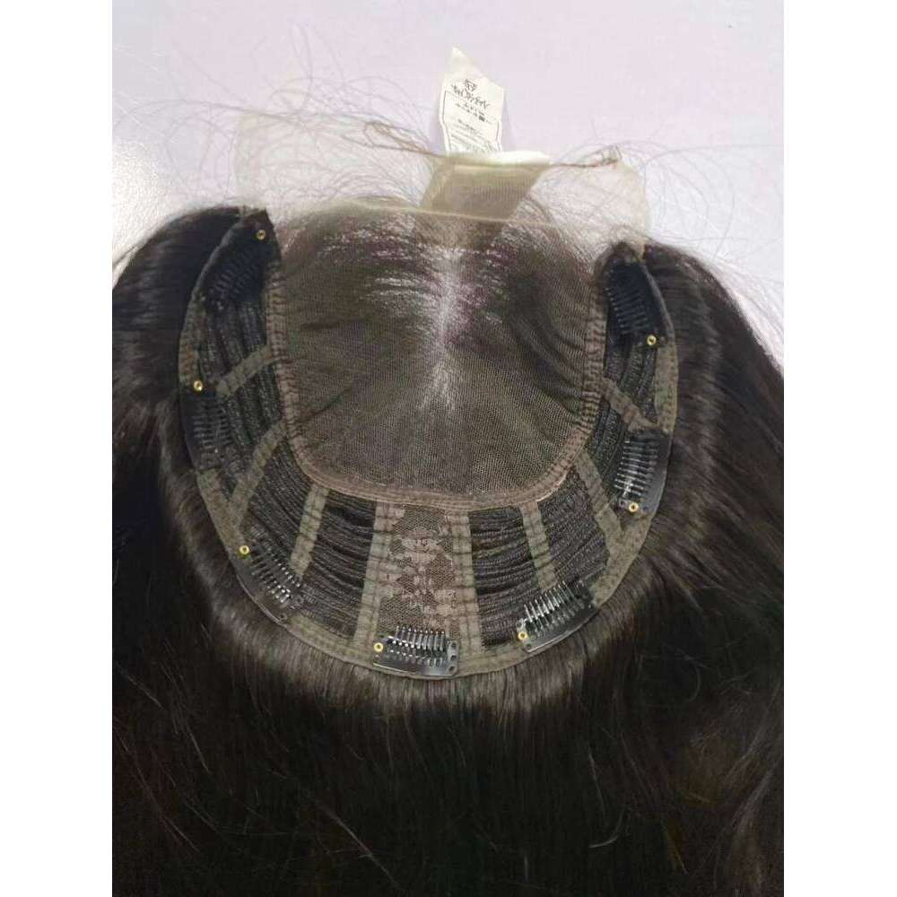 Transparent HD Wefted #613 Honey Blonde Remy Human Hair 6X6 8X8inch with 4X4inch Swiss Lace Overlay for Women Topper