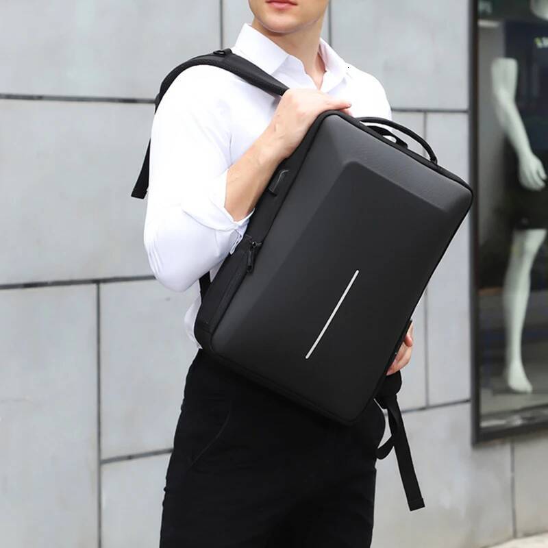 Men's Casual Hard Shell Anti-theft Backpack High Capacity Travel USB Charging Fasion Business Computer Bag For Male high-quality