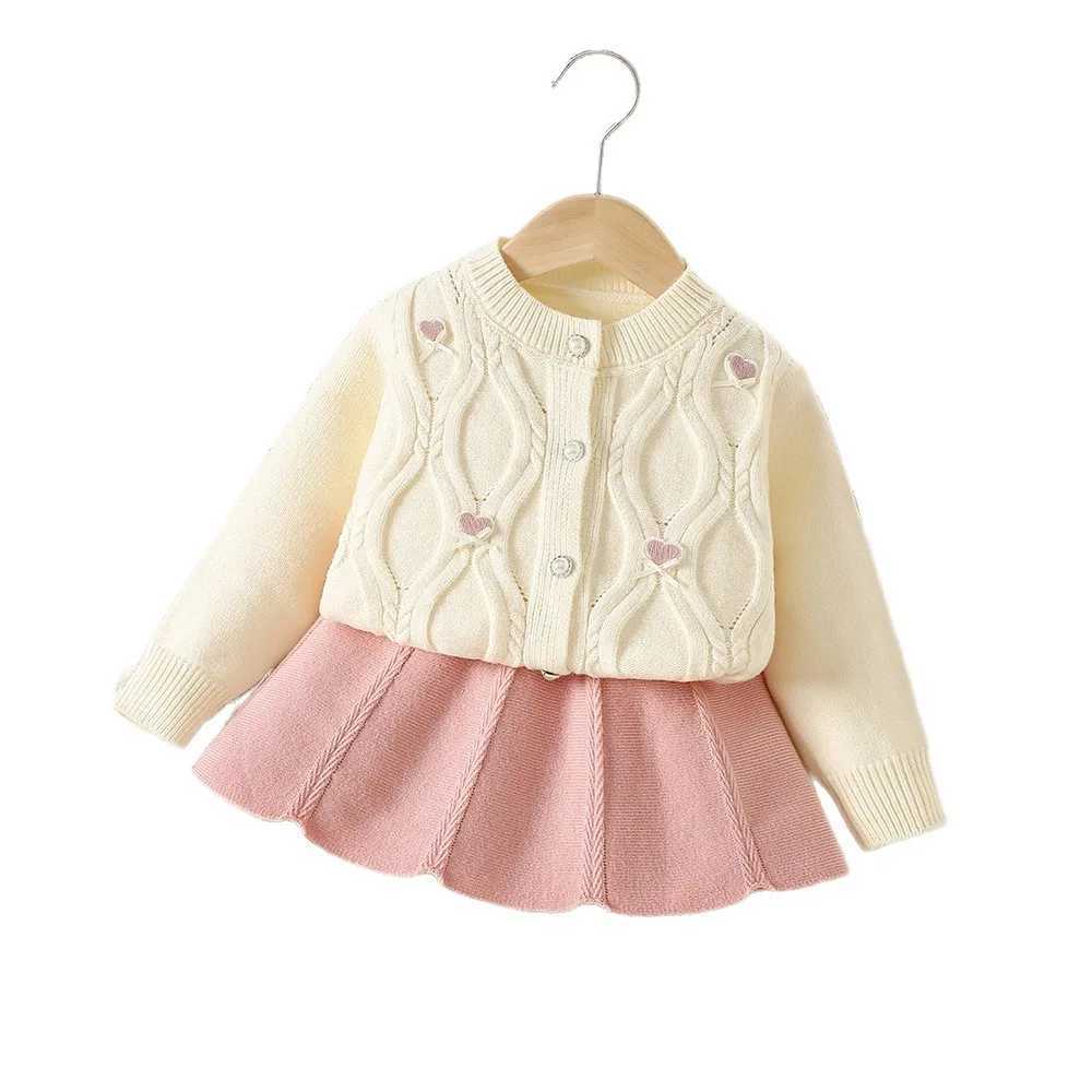 Girls Knitted Clothes Sets Spring Autumn Children Woolen Jersey Sweaters Coats Skirts Princess Dress Suit For Baby Outfits Kids L250926T1ES
