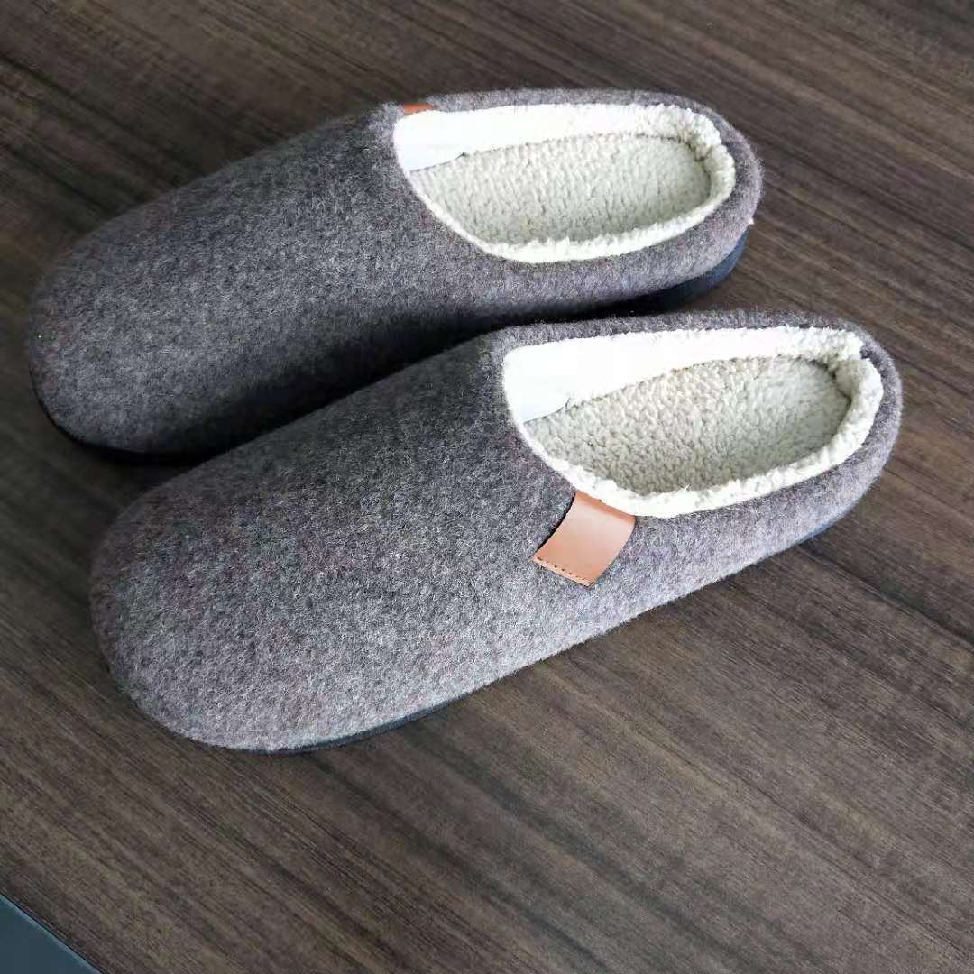 Autumn Winter Flat Sewn Shoes Warm Home Nordic Large Memory Foam Slippers Men's Size ddmymarket