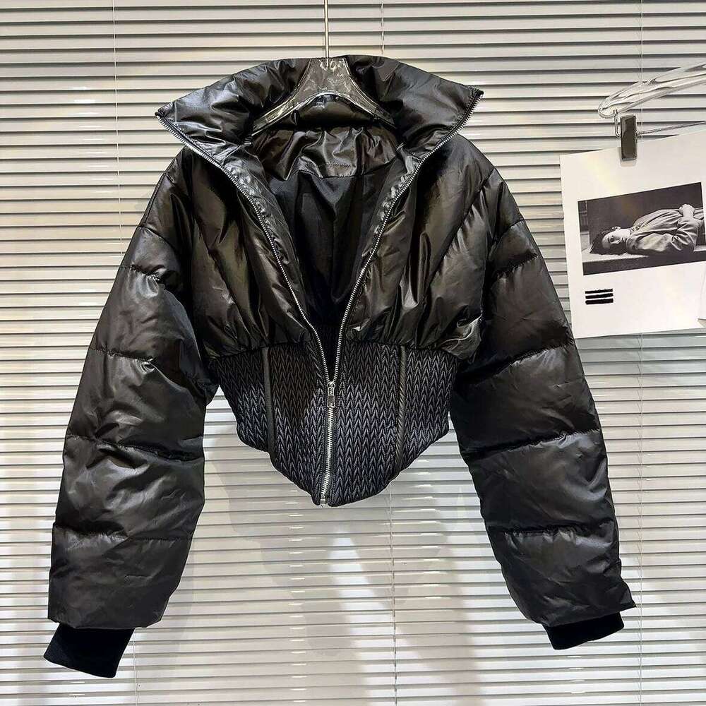 Winter High Quality White Duck Fashion Fish Bone Tight Waist Slim Elegant Coat Spice Girls Black Down Jacket Women