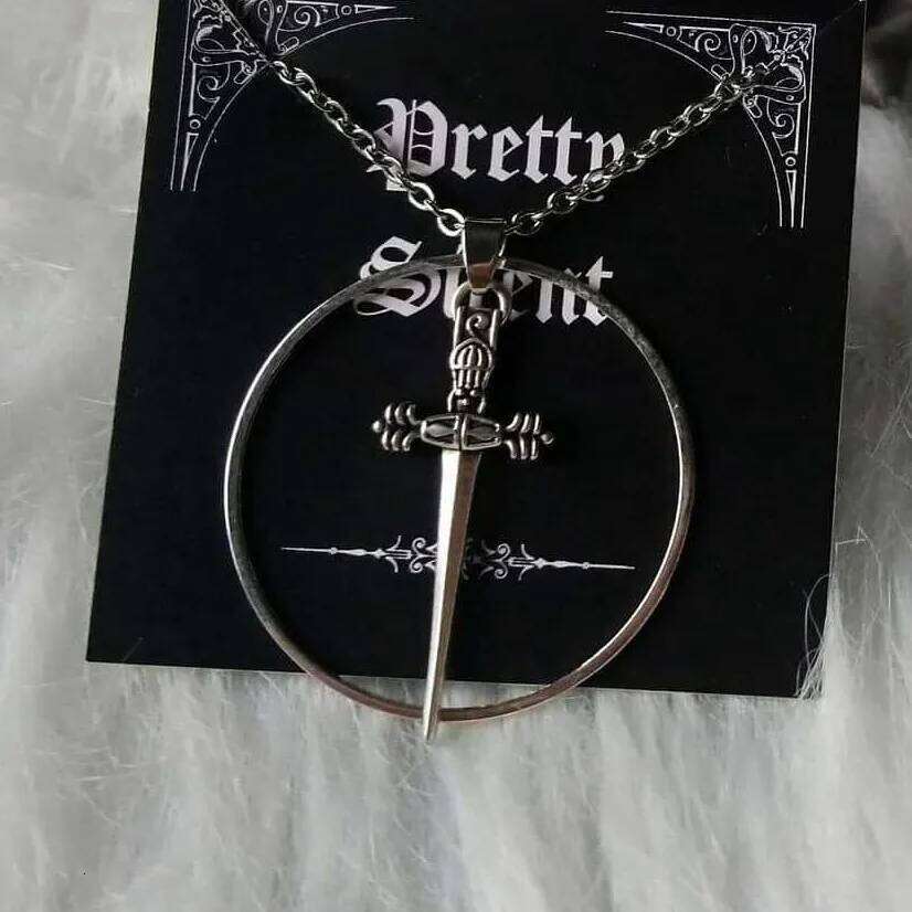 Vintage sword necklace,Goth jewelry,Middle Ages,Broken sword,Pentagram,Moth,Mystery,Rock,Y2k,Blood drop,Choker For Women Man