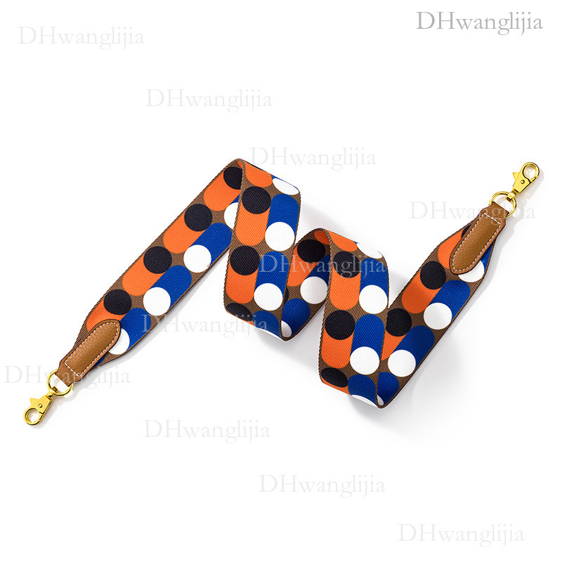 DH Luggage Accessories Women's Same Style Fashion Polka Dot Color-Block Webbing Wide Shoulder Kelly Evelyn Modified Bag Strap