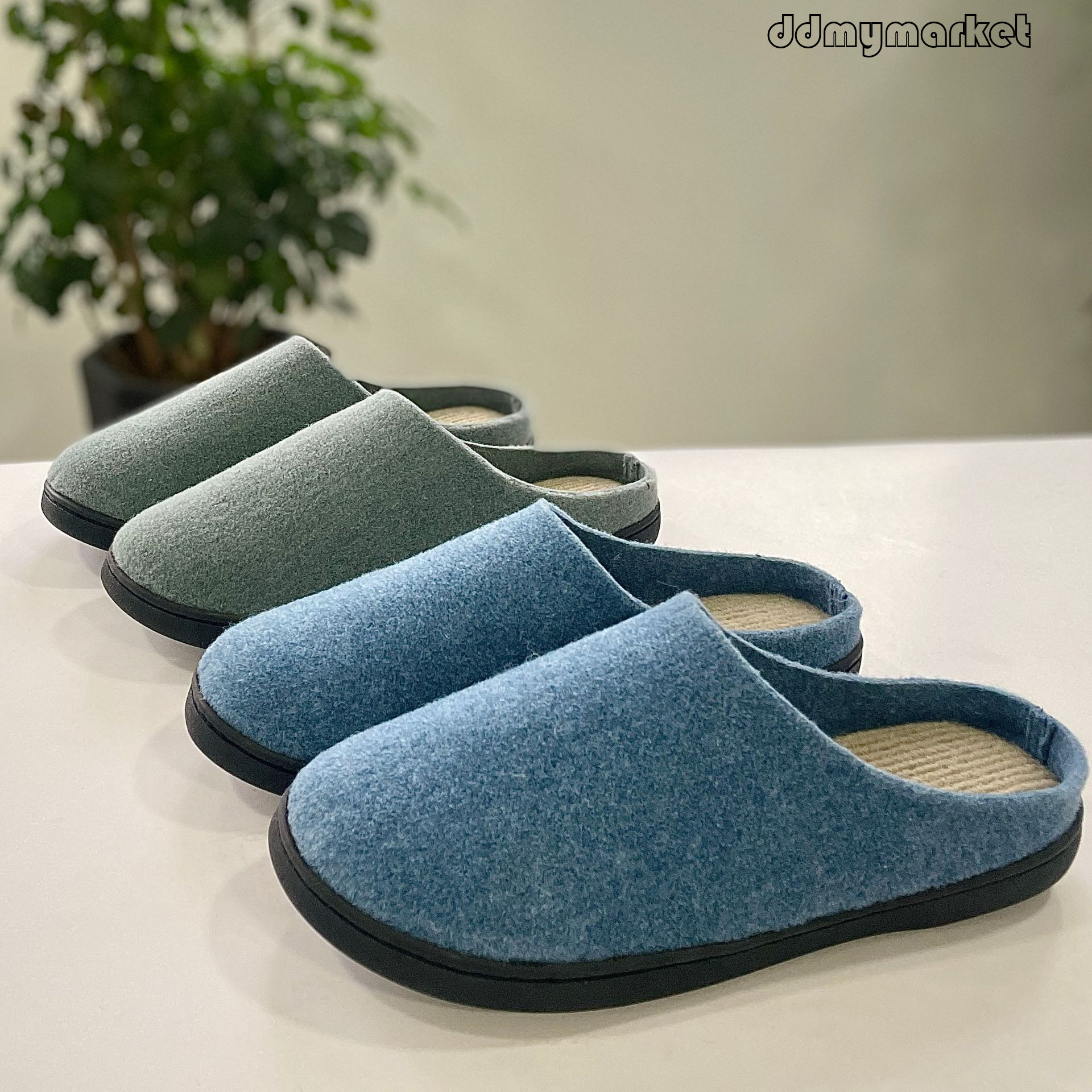 Men's Large Size Home Fleece-Lined Single-Shoe Styling Cotton Slippers ddmymarket