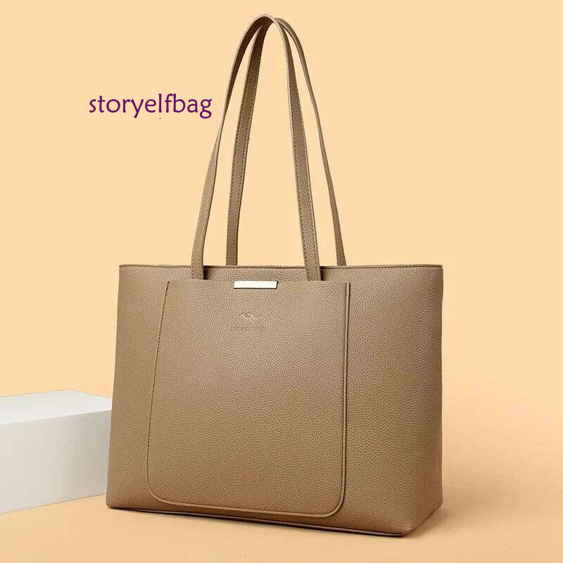 Solid Color Handbag Designer HIgh Quality Leather Shoulder Bags for Women 2024 High Capacity Shopping Tote Bag