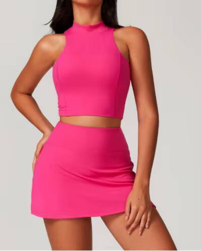 Hot Sales Womens 2Piece Gym Running Yoga Sports Outfits High Waist Shorts Sports Bra Crop Tank Solid Pattern Workout Apparel