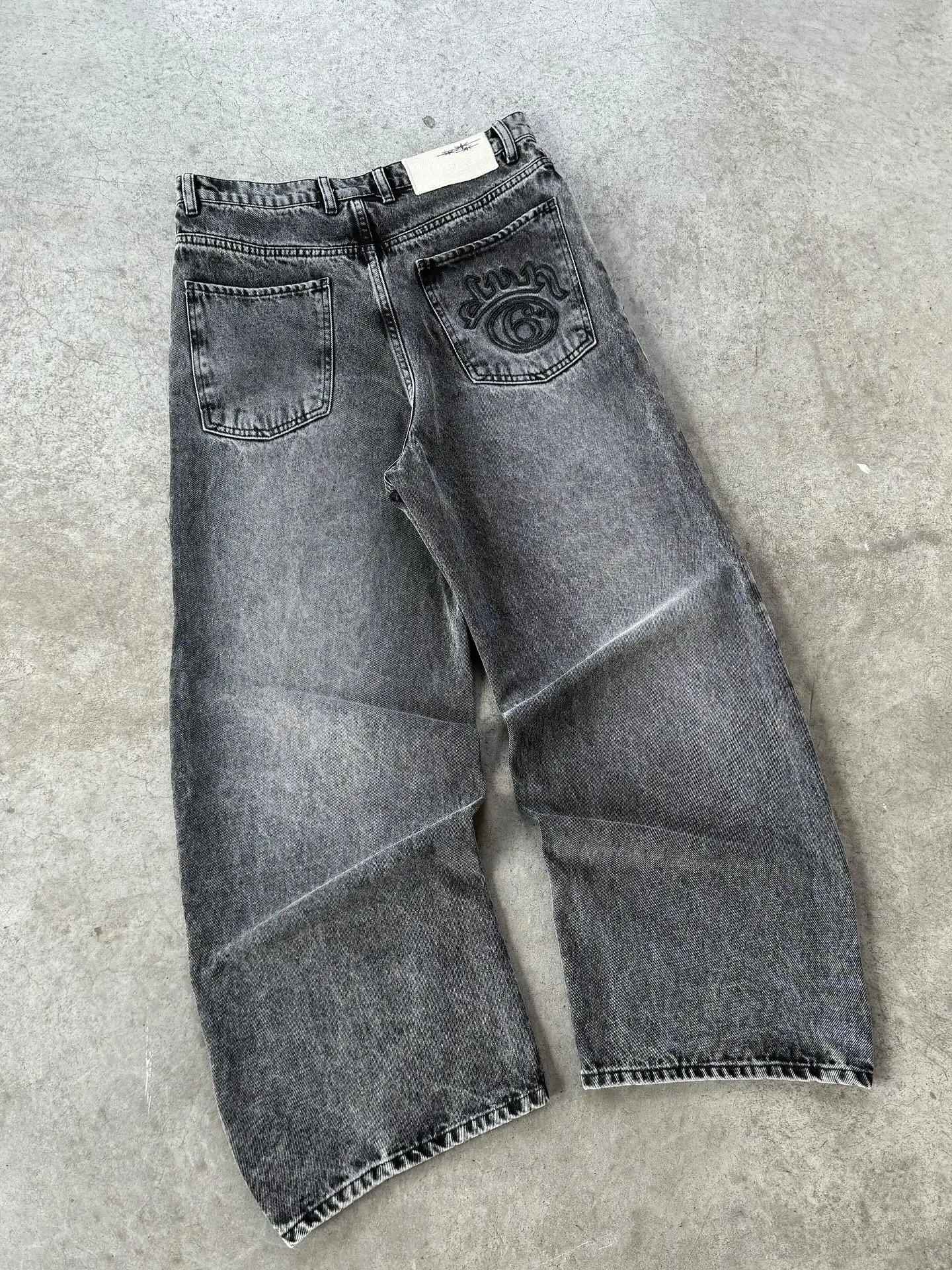 Embroidered Jeans Y2K 2000s casual mens womens hiphop denim pants fashionable high waist wideleg jeans Z260313