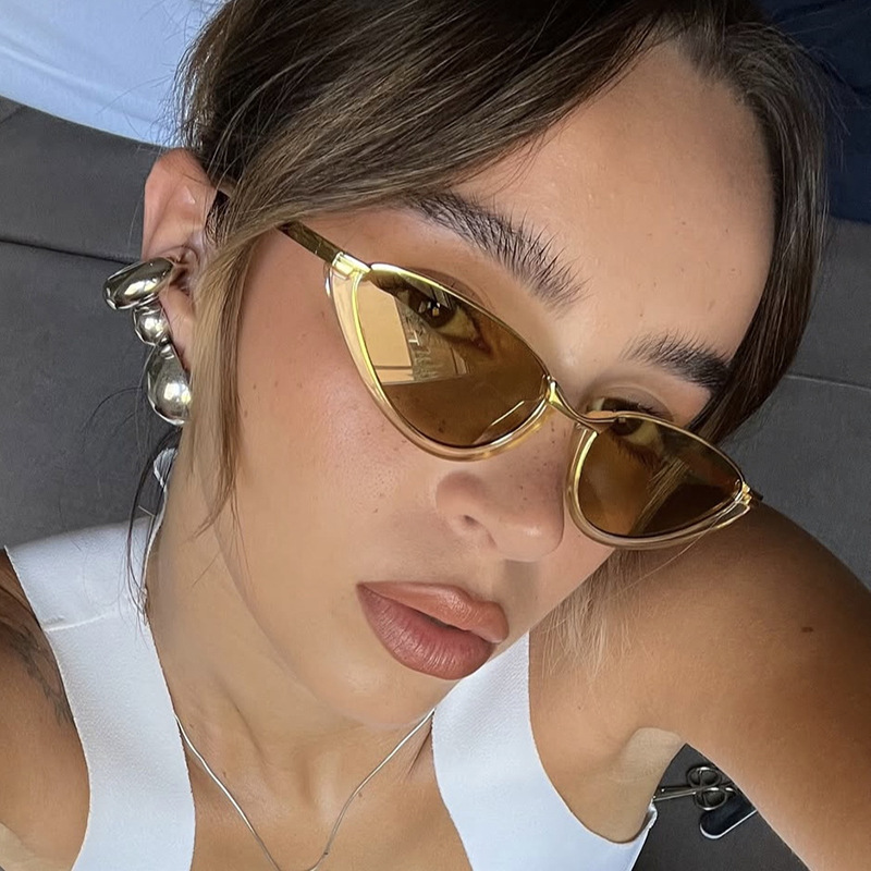 2025 New Triangle Cat Eye Sunglasses for Women Trendy European American Street Style High end Fashion Sunglasses